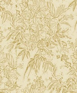 Mind The Gap Rose & Thorn Cherry Orchard Green Wallpaper
