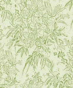 Mind The Gap Rose & Thorn Cherry Orchard Green Wallpaper