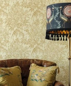 Mind The Gap Cherry Orchard Indigo Wallpaper Rose & Thorn