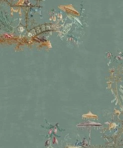 Mind The Gap Chinoiserie Blue Wallpaper