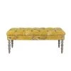 Mind The Gap MTG FURNITURE - EDWARD TUFTED OTTOMAN - CHINOISERIE VELVET FABRIC Rose & Thorn