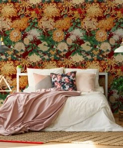 Mind The Gap Chrysanthemums Wallpaper Rose & Thorn
