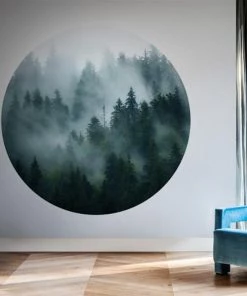 BN The Craftsman Wallpaper Circles Cloudy Woods