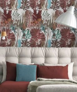 Mind The Gap Coral Reef Ultramarine Wallpaper Rose & Thorn