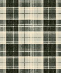 Mind The Gap Countryside Plaid Charcoal Wallpaper