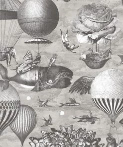 Brand Mckenzie Curious Skies Wallpaper, Black And White Les Jardins Royaux