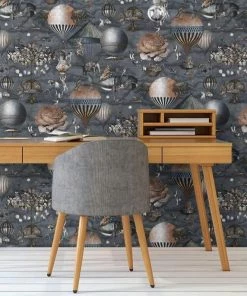 Brand Mckenzie Les Jardins Royaux Curious Skies Wallpaper Midnight Blue