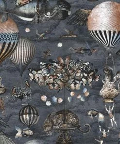Brand Mckenzie Les Jardins Royaux Curious Skies Wallpaper Midnight Blue