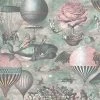 Brand Mckenzie Les Jardins Royaux Curious Skies Wallpaper, Pink & Aqua