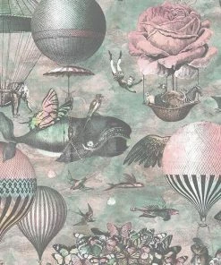 Brand Mckenzie Les Jardins Royaux Curious Skies Wallpaper, Pink & Aqua