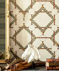 Mind The Gap Wallpaper & Paint Decorative Harness, Burgundy Wallpaper