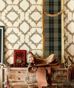 Mind The Gap Wallpaper & Paint Decorative Harness, Burgundy Wallpaper