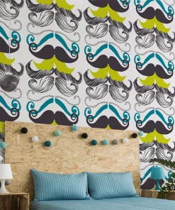 Mind The Gap Wallpaper & Paint Different Moustaches Wallpaper