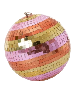 Rice DK Large Mirrored Disco Ball - Pink