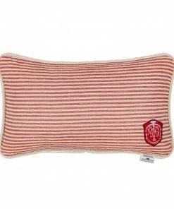Mind The Gap Rhubarb Stripe Cushion