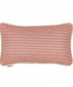 Mind The Gap Rhubarb Stripe Cushion