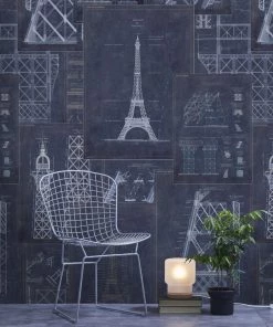 Mind The Gap Grand Eiffel Anthracite Wallpaper Les Jardins Royaux