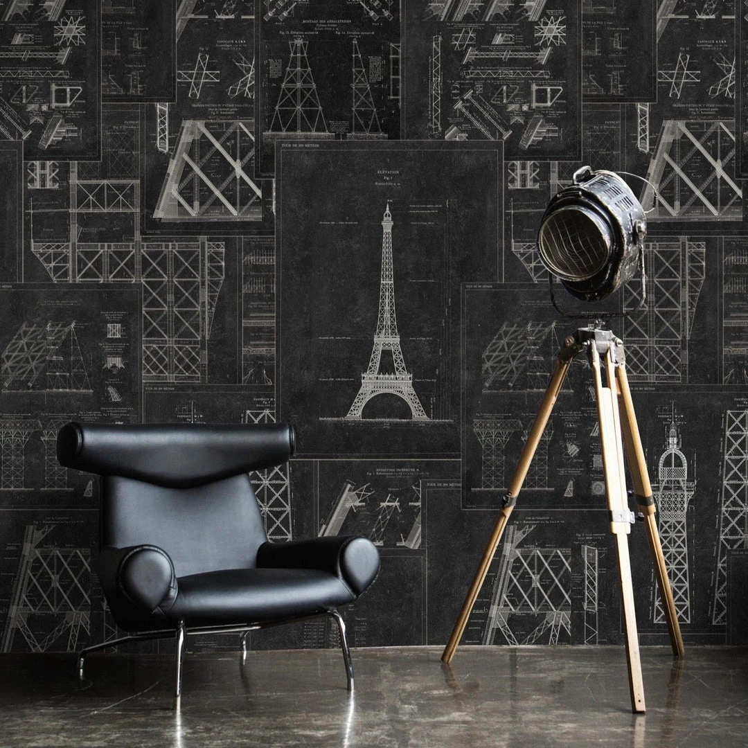 Mind The Gap Grand Eiffel Blue Wallpaper Les Jardins Royaux 6 Mind The Gap Grand Eiffel Blue Wallpaper Les Jardins Royaux