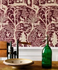 Mind The Gap The Enchanted Woodland Green Wallpaper Folk Couture