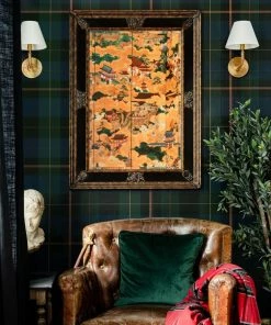 Mind The Gap Equestrian Plaid, Green Wallpaper