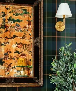 Mind The Gap Equestrian Plaid, Burgundy Wallpaper