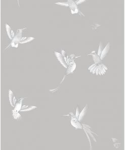 Brand Mckenzie Exotic Birds Wallpaper, Concrete Grey Les Jardins Royaux 7 Brand Mckenzie Exotic Birds Wallpaper, Concrete Grey Les Jardins Royaux