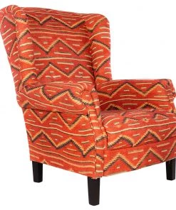 Mind The Gap MTG FURNITURE - BRYANT WING CHAIR - EYEDAZZLER NAVAJO Indigena
