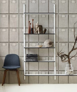 Mind The Gap Fabric Covers Taupe Wallpaper