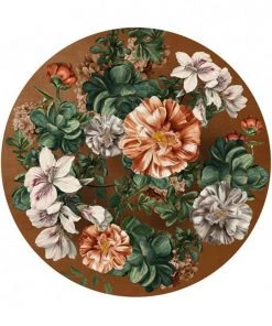 BN Wallpaper Circles Flowers Amber Background