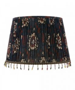 Mind The Gap Folk Couture Pleated Cone Lampshades - Flourish Blue