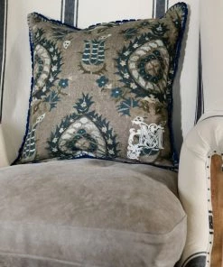 Mind The Gap Folk Couture Flourish Linen Cushion