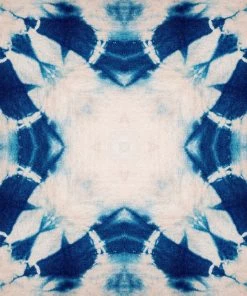 Mind The Gap Shibori Flower Wallpaper Blue Skies Ahead