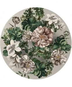 BN Rose & Thorn Wallpaper Circles Flowers Grey Background