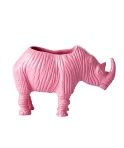 Rice By Rice New RHINO METAL FLOWER POT - SOFT PINK