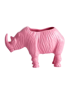 Rice By Rice New RHINO METAL FLOWER POT - SOFT PINK