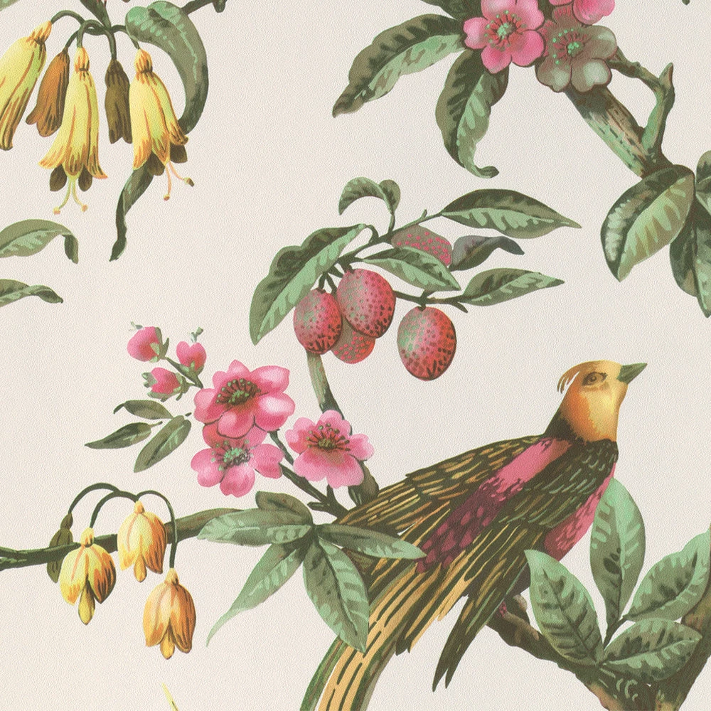 BN Fiore Aviary Bird Wallpaper Dark Rose & Thorn 11 BN Fiore Aviary Bird Wallpaper Dark Rose & Thorn
