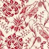 Mind The Gap Folk Embroidery Crimson Wallpaper