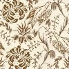 Mind The Gap Folk Embroidery Tobacco Wallpaper Rose & Thorn