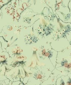 Mind The Gap Folk Couture Grandma's Tapestry Blue Wash Wallpaper