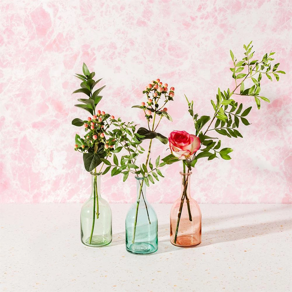 Sass & Belle Bohemian Dream Tanvi Recycled Glass Bottle Vase Pink 5 Sass & Belle Bohemian Dream Tanvi Recycled Glass Bottle Vase Pink