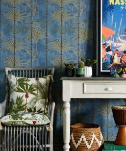 Mind The Gap Havana Tropicana Havana Regatta Blue Wallpaper