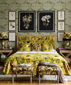 Mind The Gap Les Jardins Royaux MTG FURNITURE - TUFTED HEADBOARD - ROYAL GARDEN GREEN VELVET