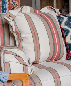 Mind The Gap Herina Stripe Linen Cushion Bohemian Dream