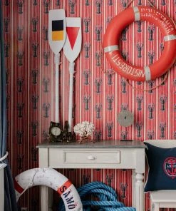Mind The Gap Mediterranean Lobsters, Light Grey Wallpaper