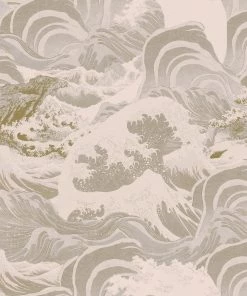 Mind The Gap Sea Waves, Light Blue Wallpaper