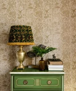 Mind The Gap Sarkozi Embroidery Taupe Wallpaper Folk Couture