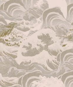 Mind The Gap Sea Waves, Neutral Wallpaper