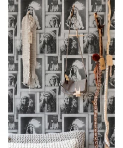 Mind The Gap Indian Chiefs Black And White Wallpaper