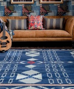 Mind The Gap Bohemian Dream Kapadokia- Indigo Wool Kilim Medium