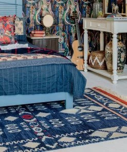 Mind The Gap Bohemian Dream Kapadokia- Indigo Wool Kilim Large